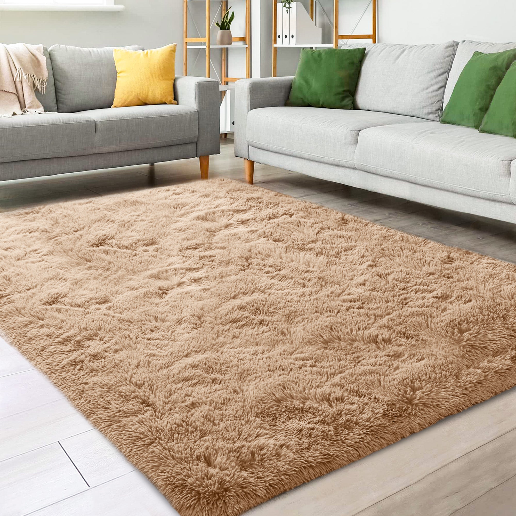 Fluffy rug store for living room