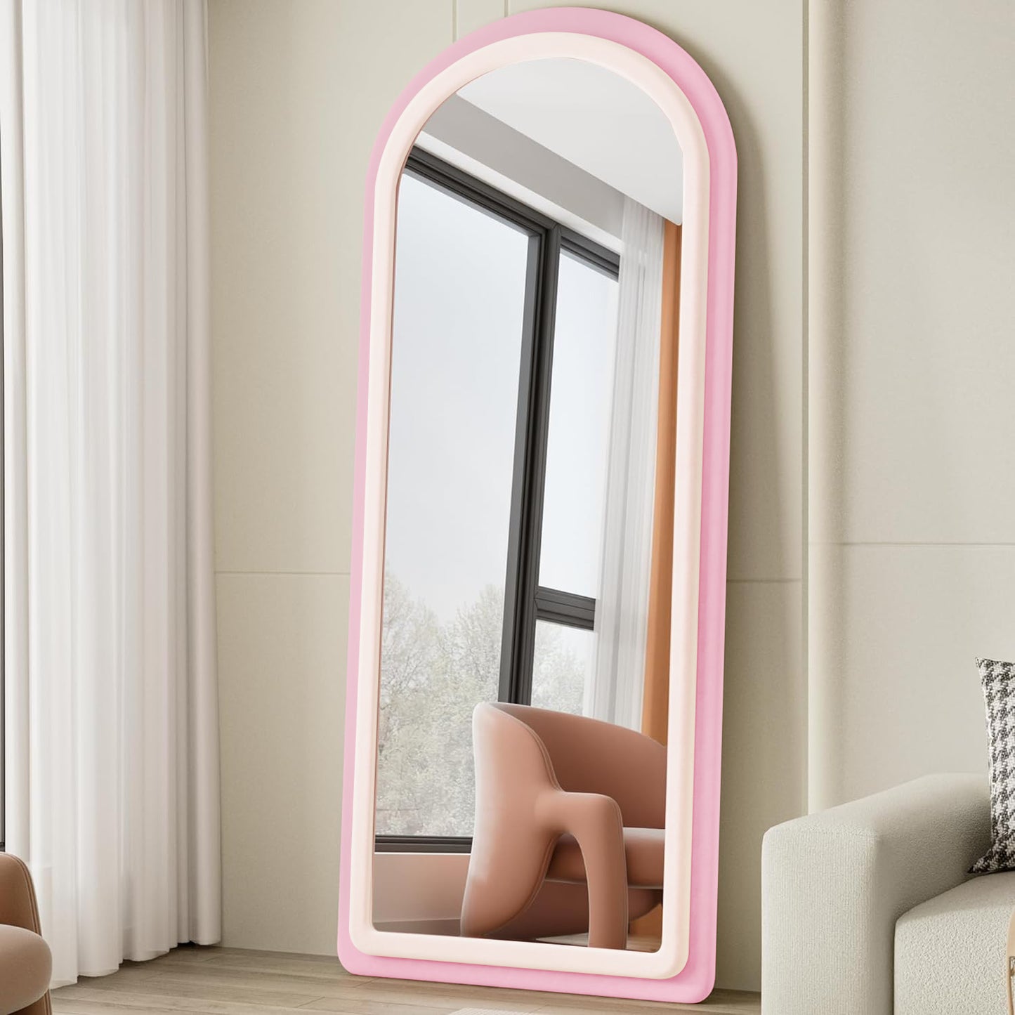 Nefoso Full Length Mirror, Freestanding Floor Mirror with Stand, 63"x24" Wall Mounted Mirror for Bedroom