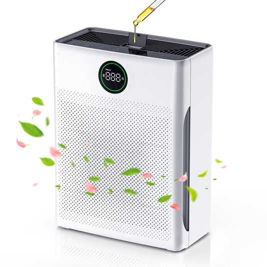 Nefoso Air Purifier for Home Large Room, HEPA Filter Air Purifiers for Bedroom Office, White