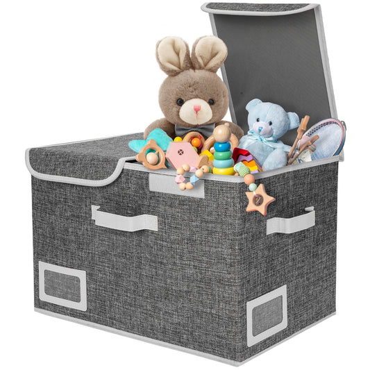 Nefoso Toy Box for Kids, Toy Chests Organizers Storage for Boys and Girls with Flip-Top Lid