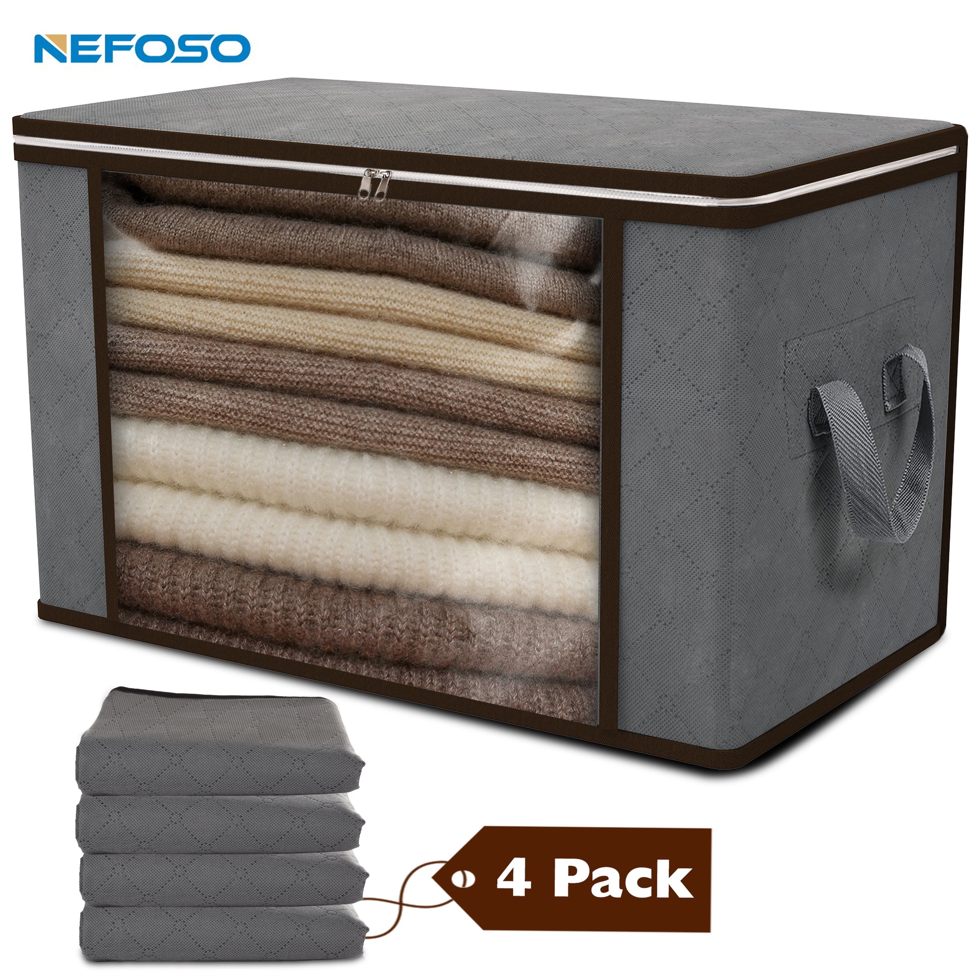 Storage Bags for Clothes, 6PCS Closet Organizers and Storage Bags, 90L  Large Capacity Clothing Storage Bags, 3 Layer Fabric Storage Bags for  Clothes