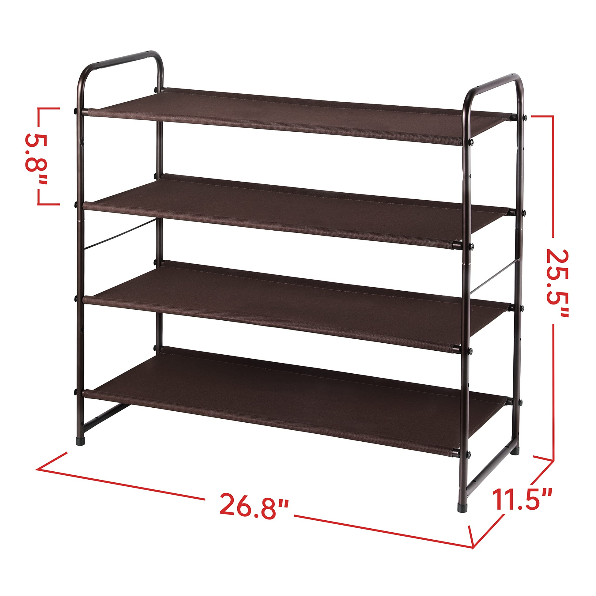 Large 4-Tier Shoe Rack Fabric Shoe Shelf Storage Organizer for Closet  Entryway